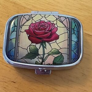 Stained Glass Rose pill  Box